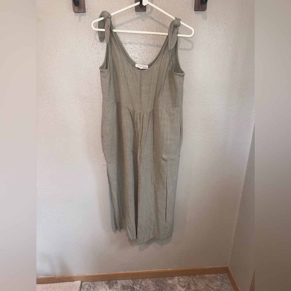 Light Sage Sleeveless Linen Dress - Casual Women's Dress
